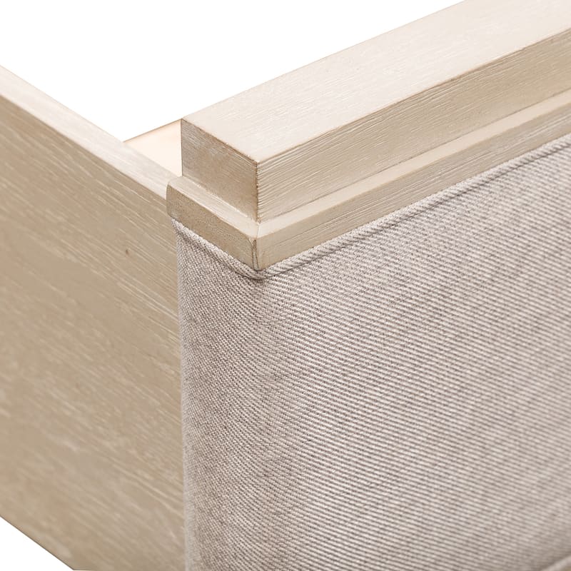 Belmar Washed Taupe & Silver Champagne Queen Upholstered Bed