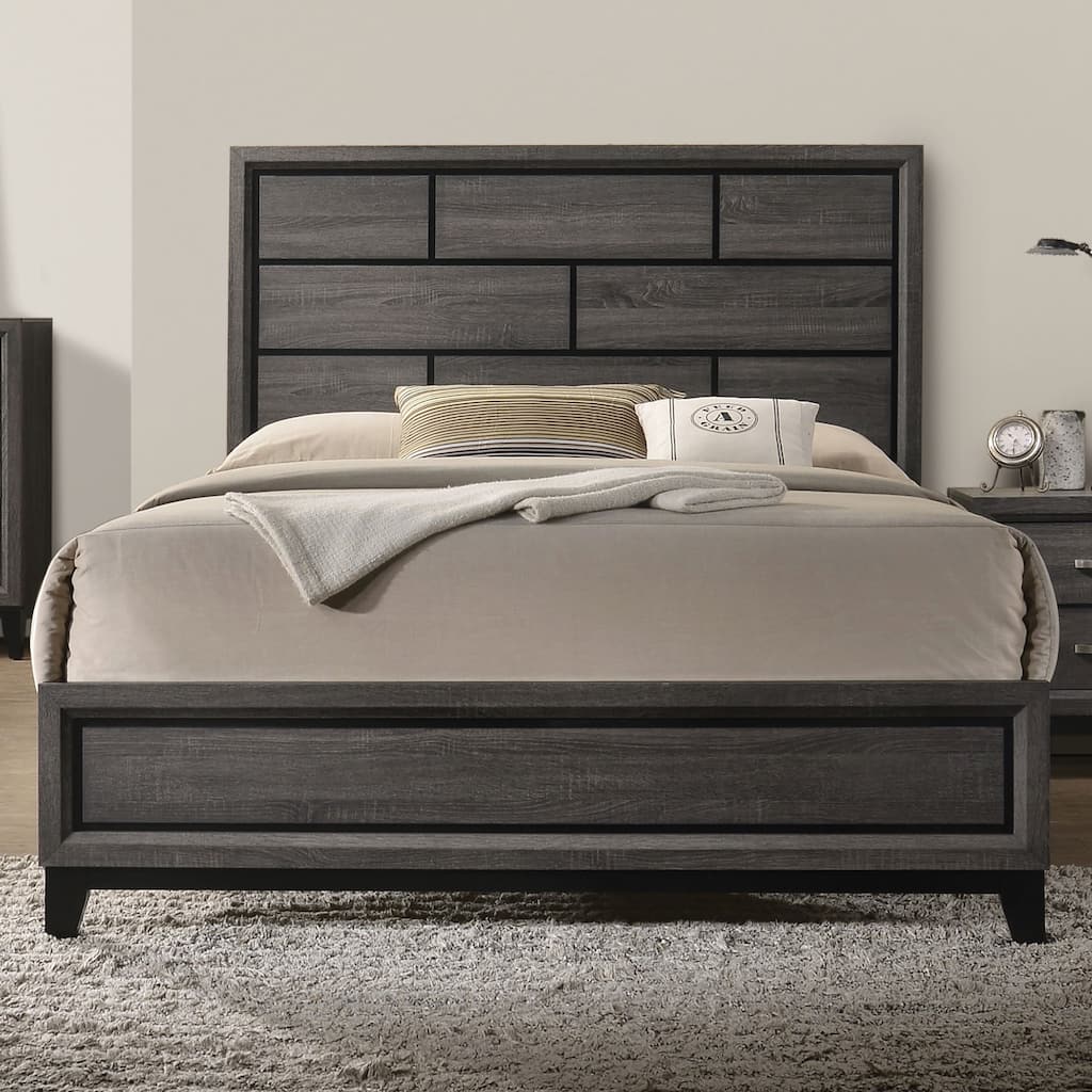 Furniture of America Lante Modern Two-Tone Design Panel Bed