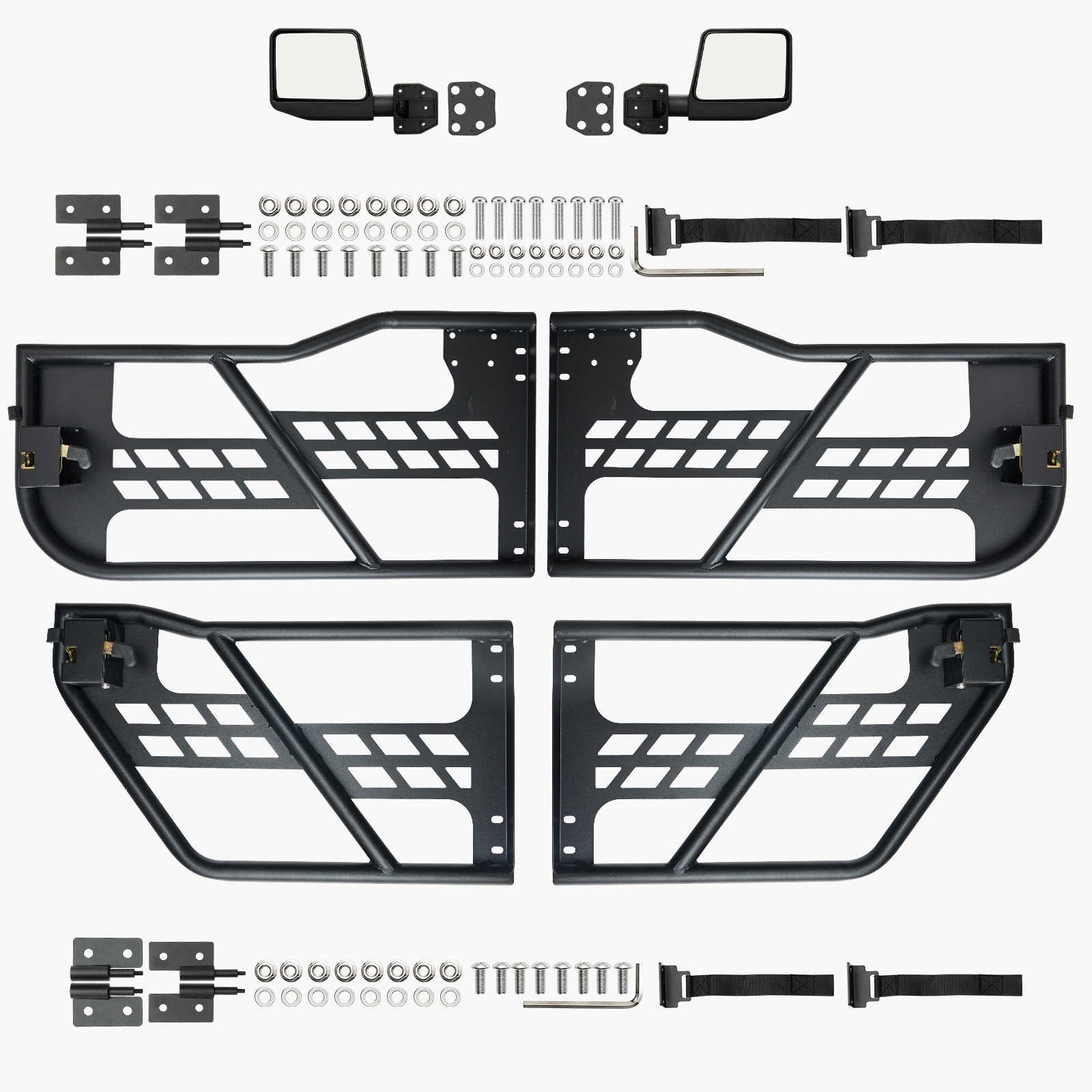 UIMOSO Jeep Tube Doors, 4-Door, Jeep Tubular Door with DOT Certified Rear View Mirrors, Jeep Doors