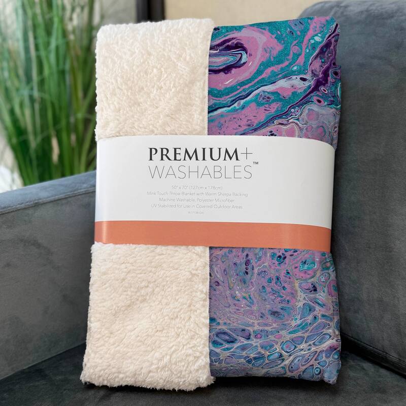 Premium Machine Washable ASB64 Abstract Modern Sherpa Throw Blanket