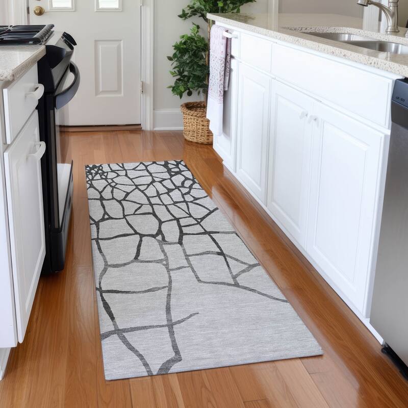 Premium Washable Super Soft Contemporary Webby Mayfield Rug - Gray - 2'3" x 7'6"