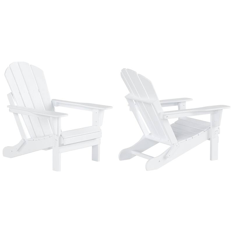 Laguna Hdpe All Weather Outdoor Patio Foldable Adirondack Chairs Conversation Set (3-Piece Set)