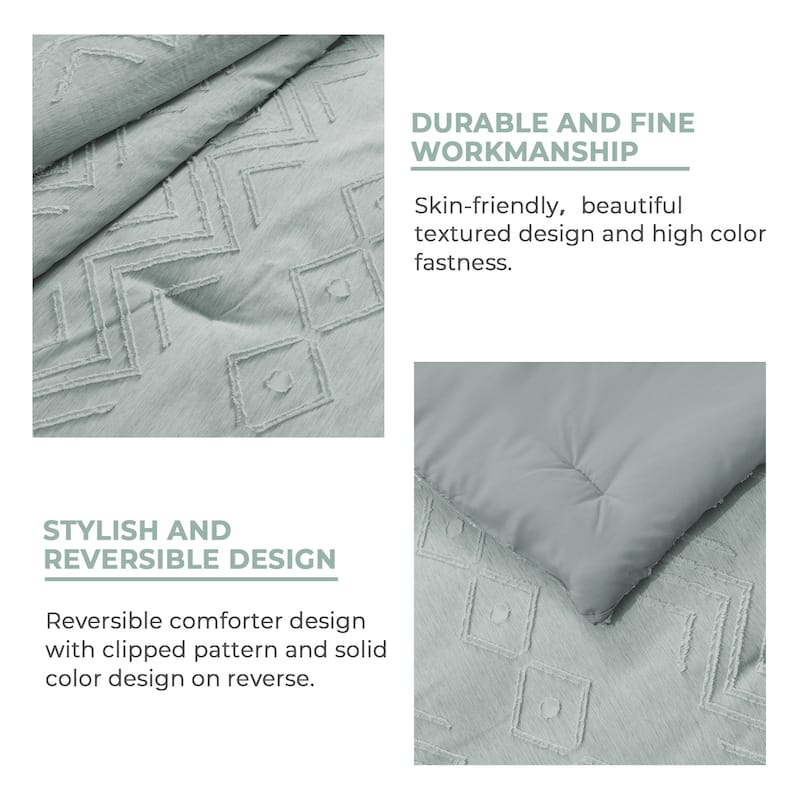 All Season Tufted Clipped Down Alternative Comforter Set