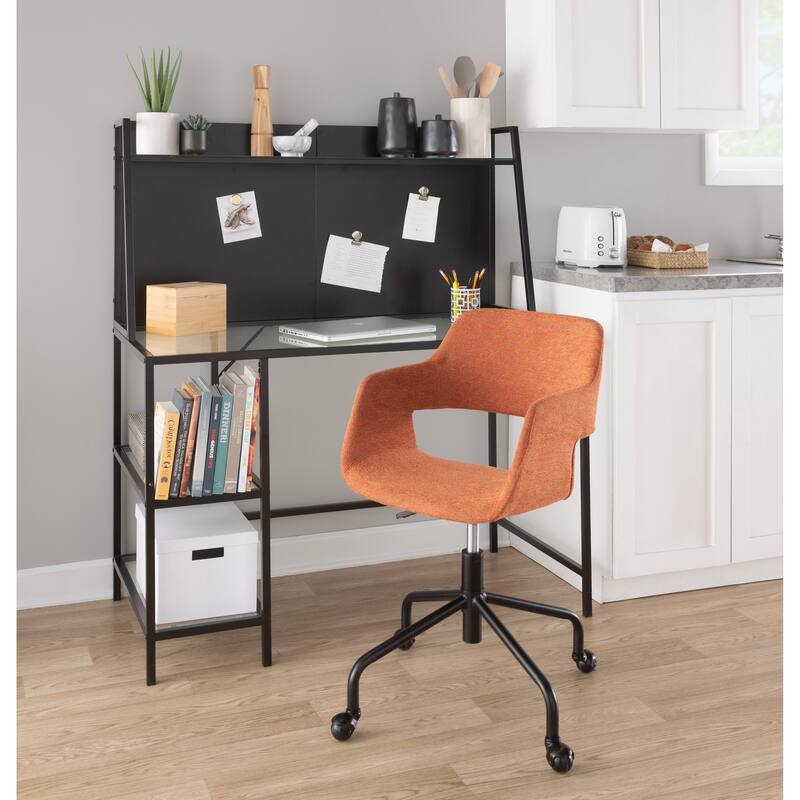 Contemporary Adjustable Office Chair with Ergonomic Design and Premium Faux Leather Upholstery