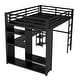 preview thumbnail 4 of 9, Black Queen Loft Bed with Built-in Wardrobe, Desk, and Storage Shelves, Space-Saving Design