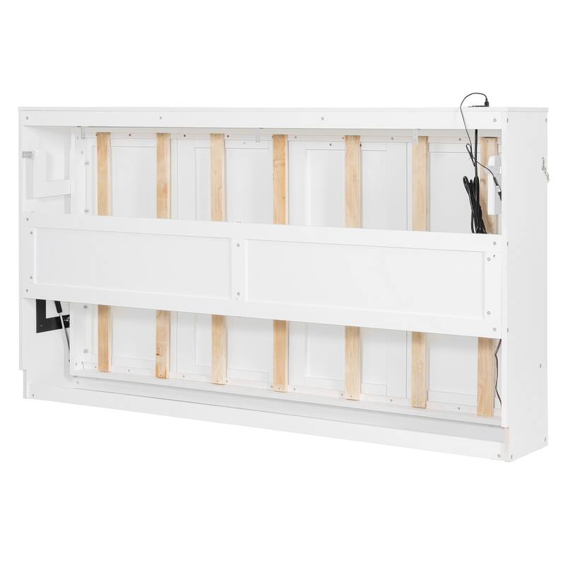 Side-Folding Printed Murphy Bed with LED and USB