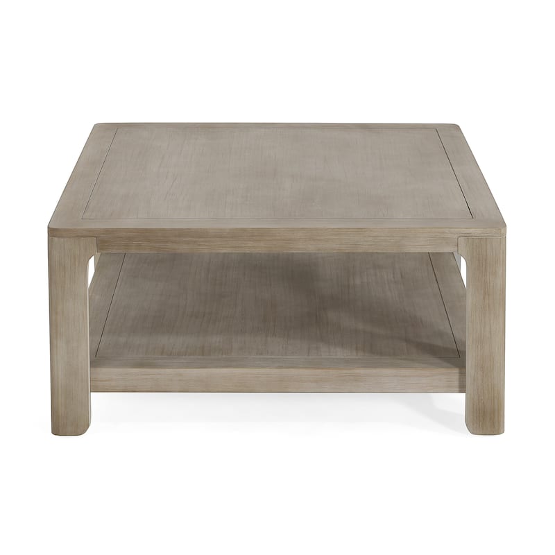 Square Coffee Table With Storage,Light Ash,made from engineered wood with a neutral finish