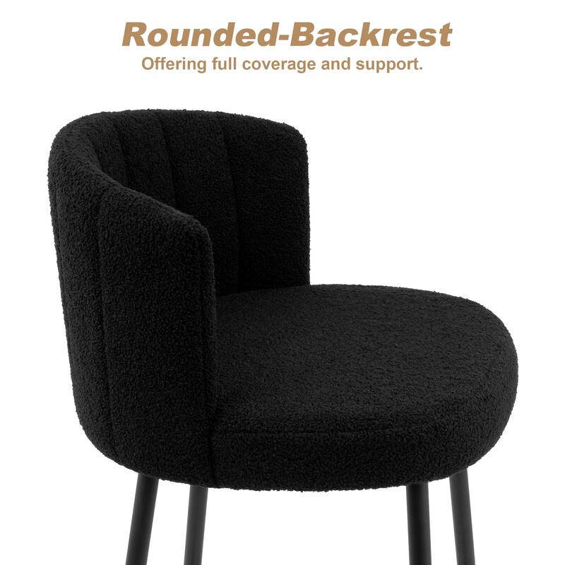 25.2" Upholstered Counter Height Barstools with Back, Modern Chairs Set for Kitchen Island