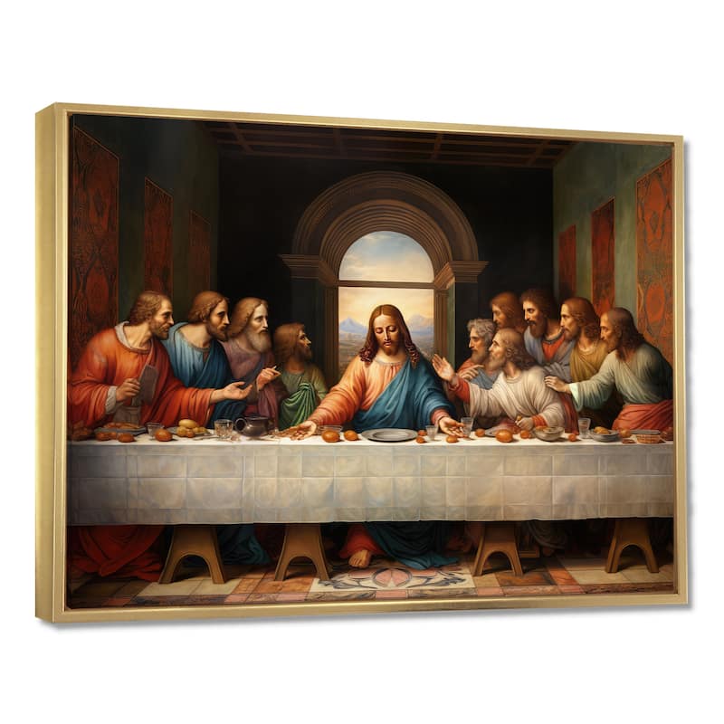 Designart "Masterpiece The Last Supper Of Today" Spiritual Framed Wall Decor