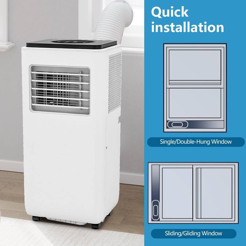 8000 BTU Portable Air Conditioner with Dehumidifier, Quiet 3-in-1 Cooling