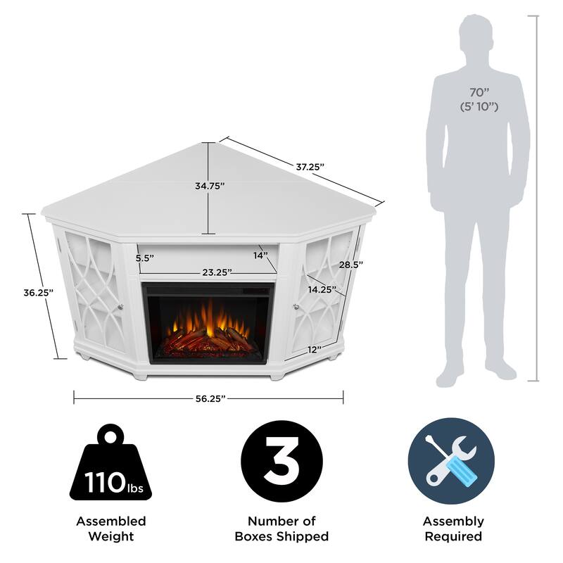 Lynette 56" TV Stand Electric Fireplace by Real Flame