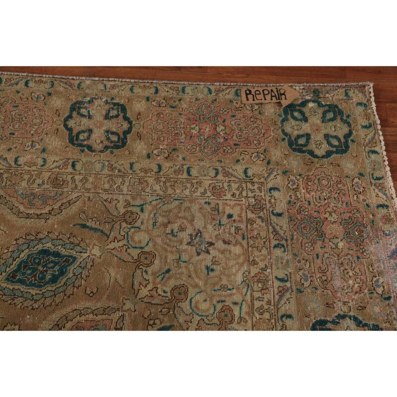 Tabriz Persian Vintage Area Rug Hand-Knotted Wool Carpet - 9'0" x 12'4"