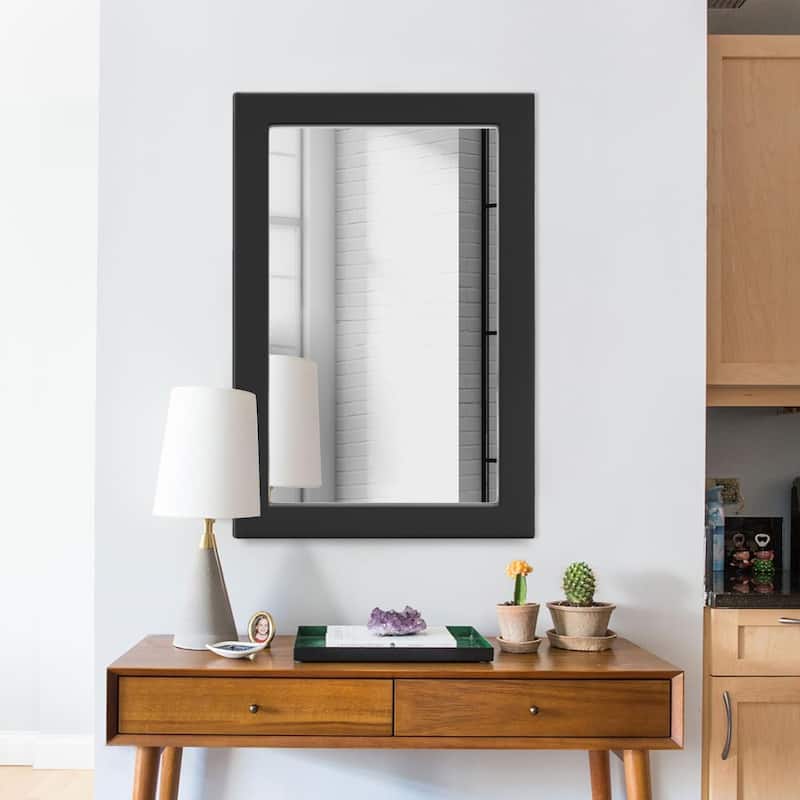 Farmhouse Style Wooden Square Mirror, Pastoral Style in The Bathroom