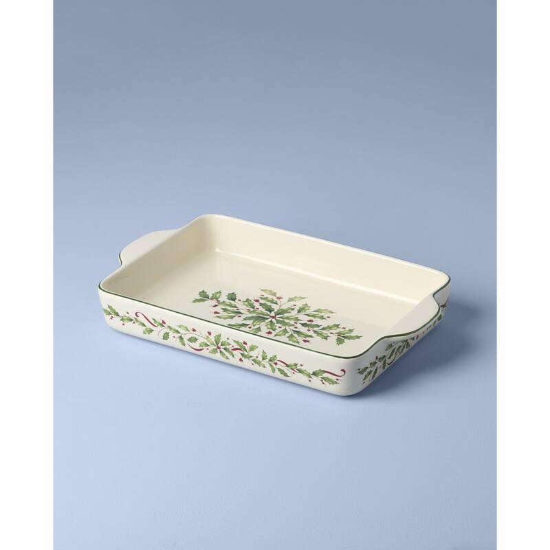 Lenox Holiday Rectangular Baking Dish, Large - 9.5"L x 15.5"W x 2.5"H; 3 Quarts