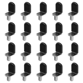 Shelf Support Pegs Nickel Plated L-Shaped Clips Silicone Sleeve - Black ...