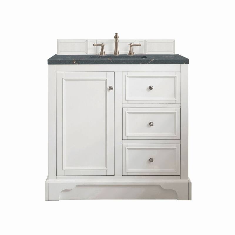 James Martin Vanities 825-V36-3PBL De Soto 36" Single Basin Poplar - Bright White - Painted