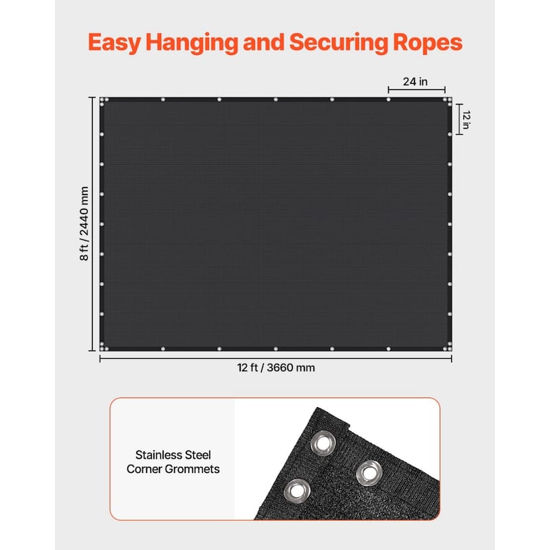 140 GSM HDPE Rectangular Outdoor Shade Cloth with 90%UV Protection Waterproof Sunblock Mesh
