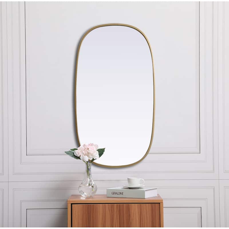 Indigo Home Metal Frame Oval Mirror 20x36 Inch