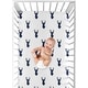 preview thumbnail 4 of 4, Sweet Jojo Designs Fitted Crib Sheet for the Navy and White Woodland Deer Collection