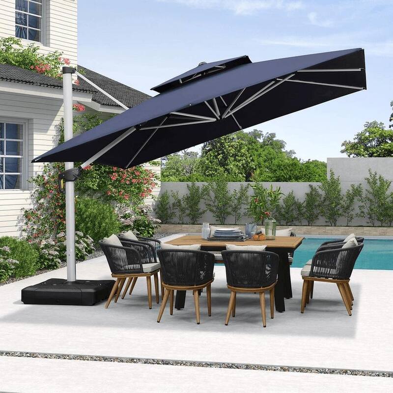 PURPLE LEAF 11 ft Square Patio Offset Umbrella