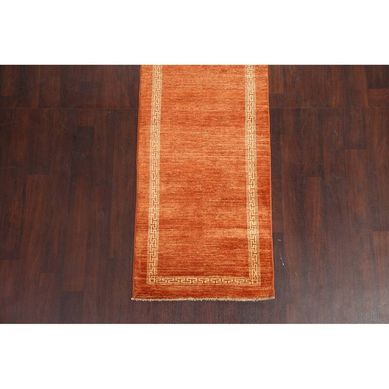 Gabbeh Kashkoli Hallway Runner Rug Hand-knotted Oriental Wool Carpet - 2'8" x 9'10"