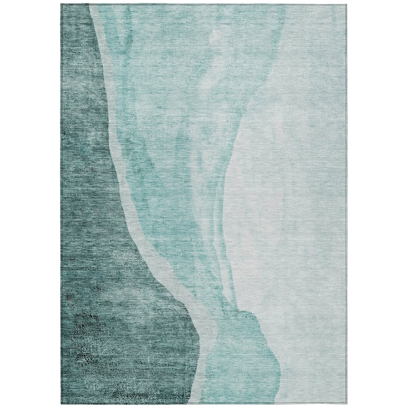 HomeRoots Abstract Transitional Rectangle Outdoor Rug - 8' X 10'