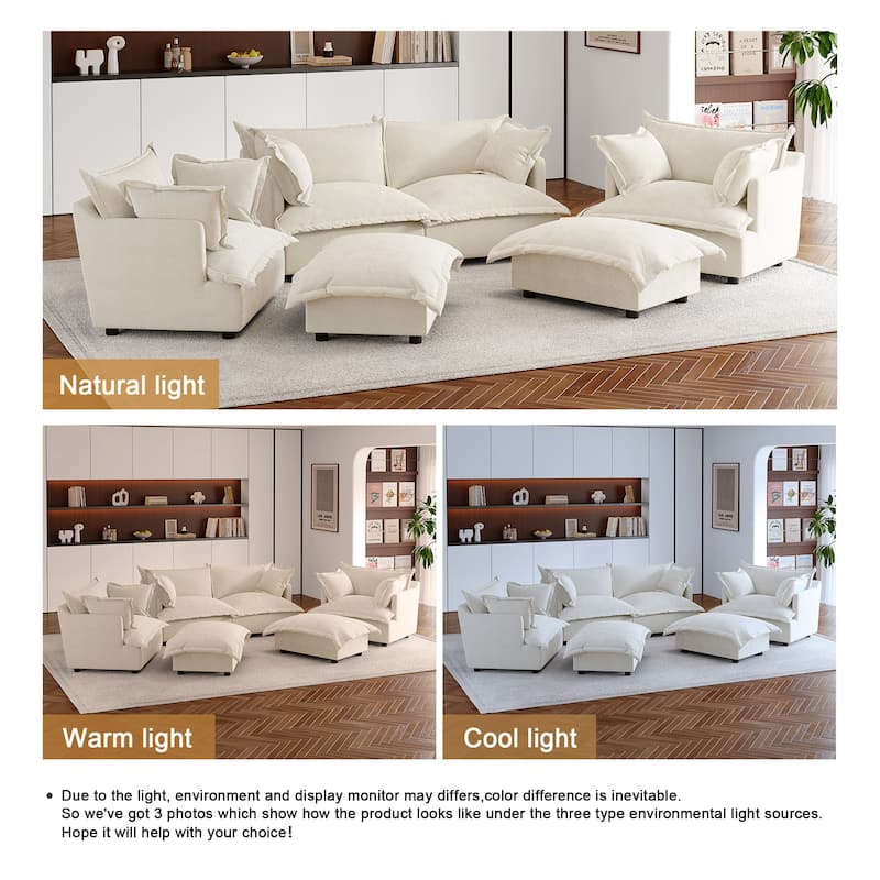 Double Layer Cushion Comfy Cloud Modular Sectional Sofa Set