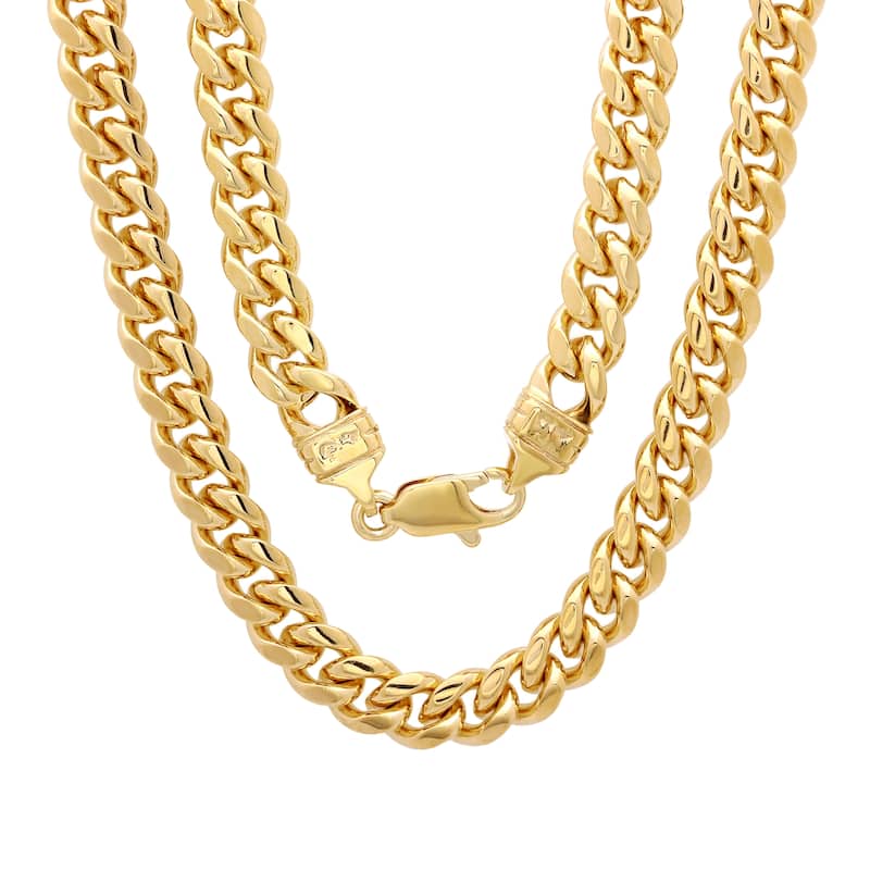 Gold Plated Brass Cuban Link Chain ( 6, 7, 9 millimeters ) by Roberto Martinez - 6mm - 30 Inch