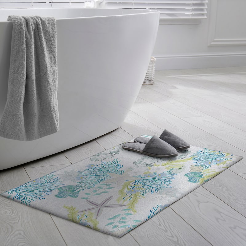 Indoor/ Outdoor Surfside Coral Reef Washable Rug New