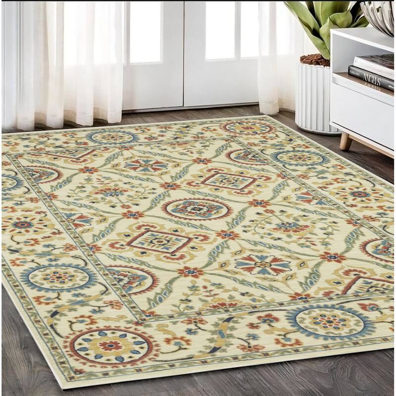 HomeRootsOriental Traditional Runner Area Rug - 92.52' X '62.99' X '0.32