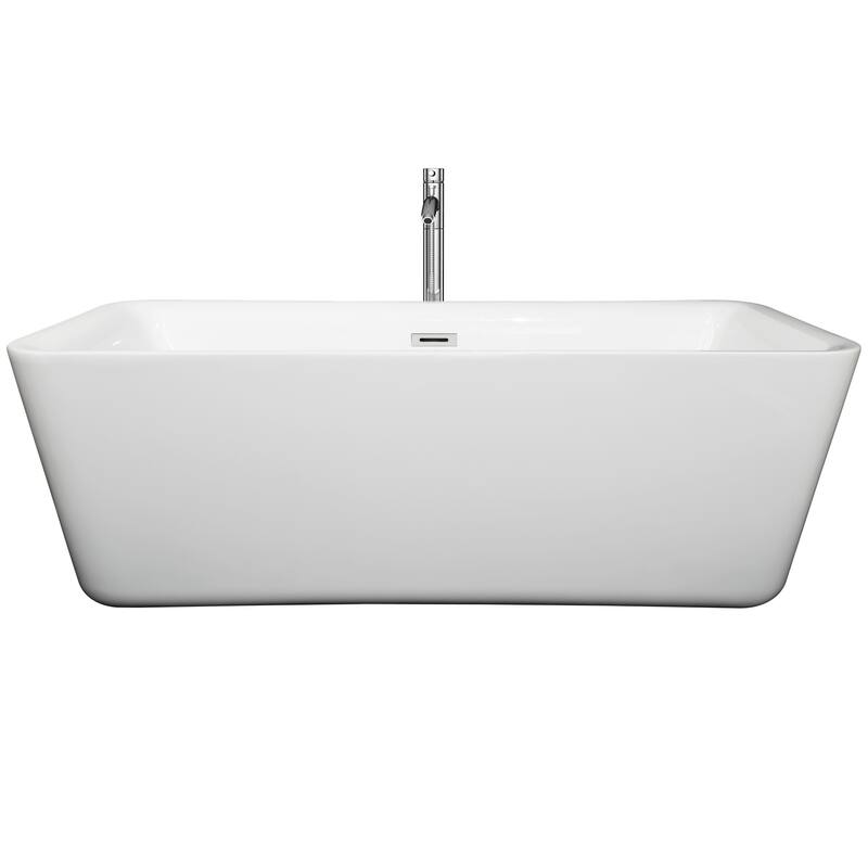 Wyndham Collection Emily 69-inch White Freestanding Soaking Bathtub