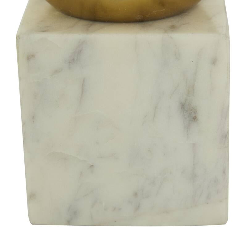 Marble Orb 7 or 10 lbs Decorative Bookends - Set of 2 Silver, Gold, Black - CosmoLiving by Cosmopolitan