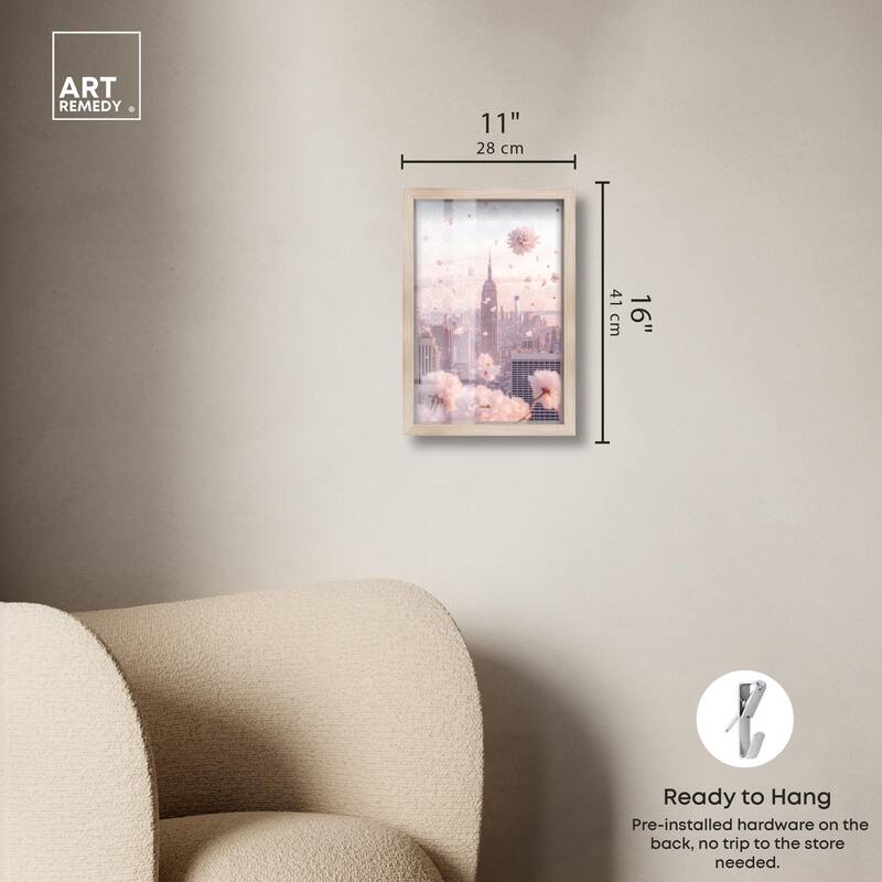 Raining Petals in NYC Shadowbox by Art Remedy