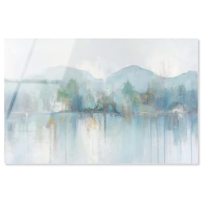Mirrored Aqua Dream II Acrylic by Art Remedy, Ready to Hang