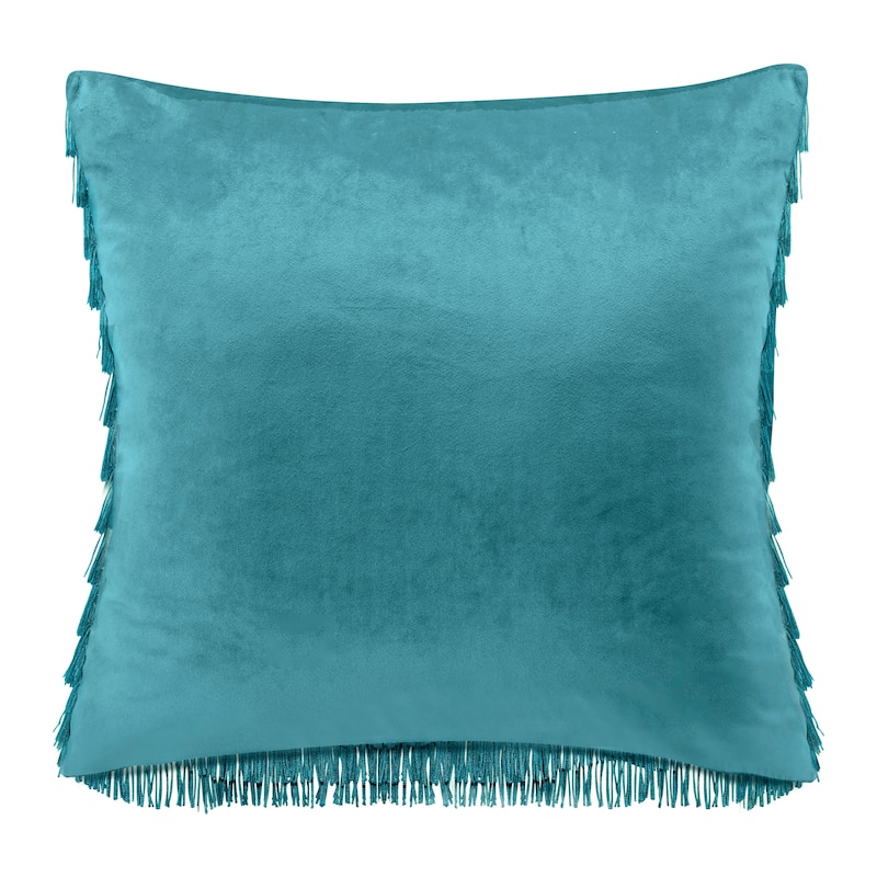 Edie At Home Gatsby Fringe Decorative Throw Pillow - Teal