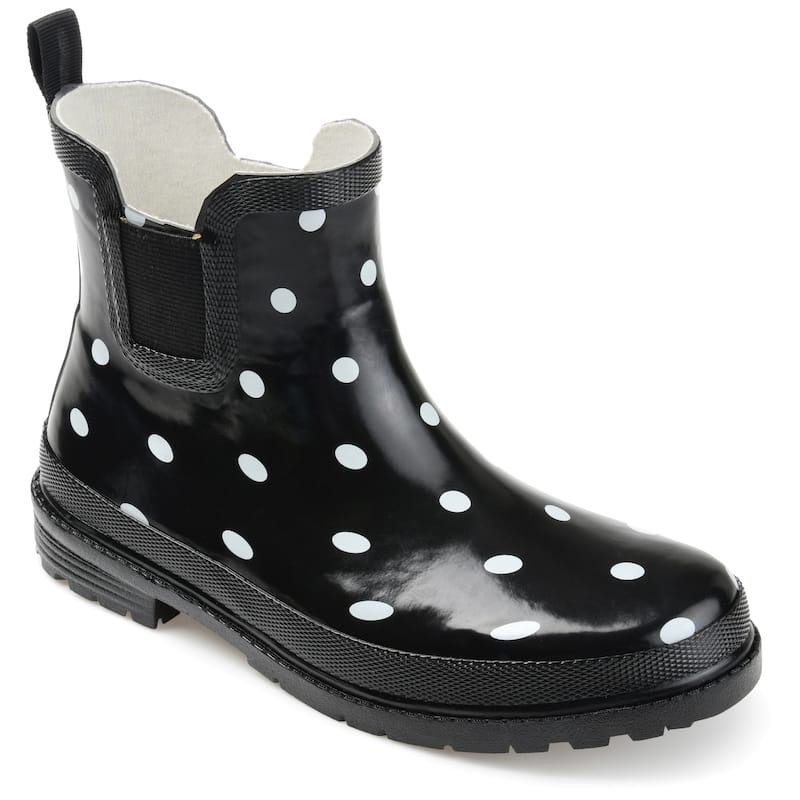 Journee Collection Women's Tekoa Block Heel Rain Boots - Dot - 7.5