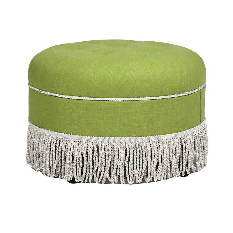 Yolanda 24" Upholstered Round Accent Ottoman