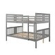 preview thumbnail 4 of 10, Full over Full Bunk Bed with Ladder,Gray, No Box Spring Needed, Solid Pine Wood Construction