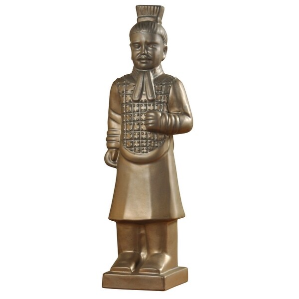 Harp and Finial HFA51094 Qin Ceramic Cultural Soldier Statue - Matte Gold