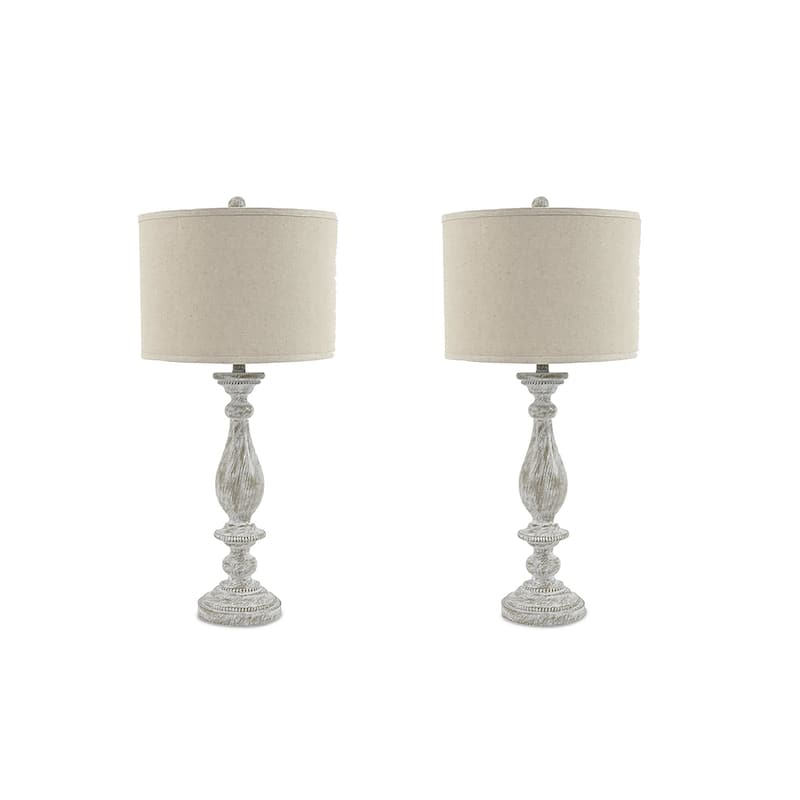 Bernadate Whitewash 33 Inch Table Lamps - Set of 2