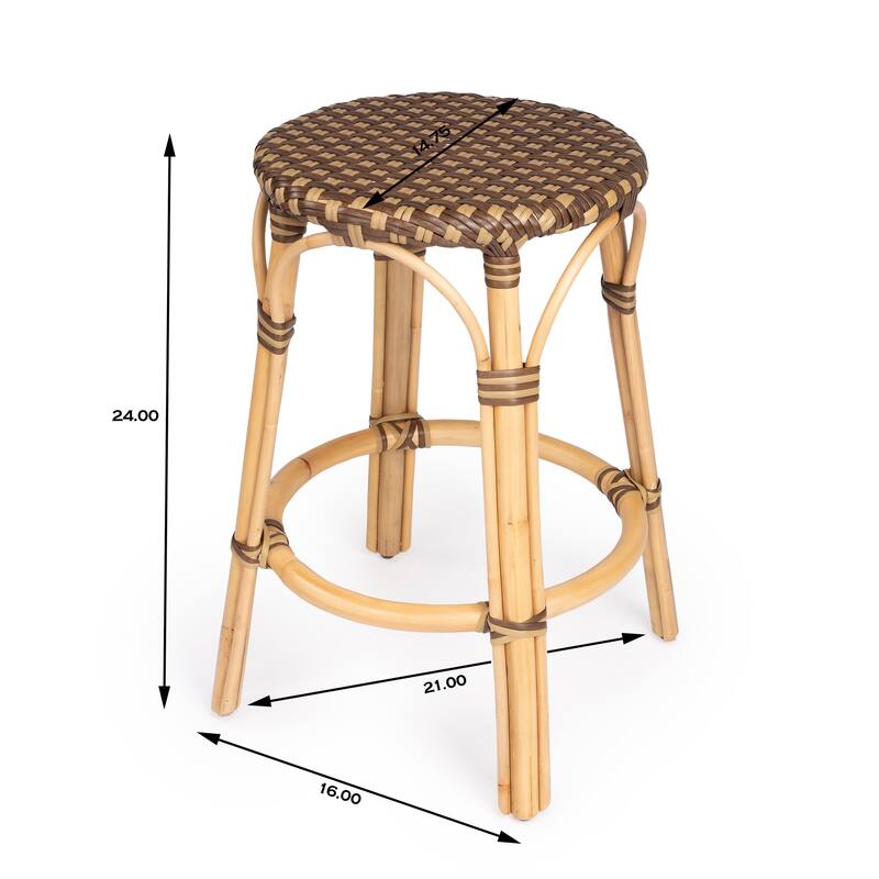 Tobias 24" Rattan Round Counter Stool