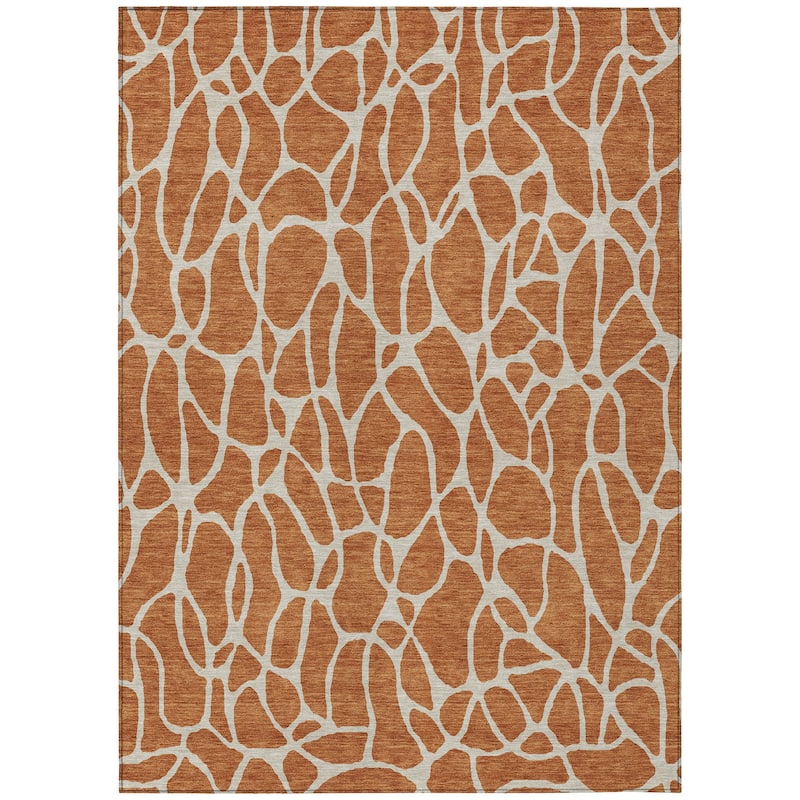 Machine Washable Indoor/ Outdoor Modern Chantille Rug