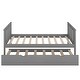 preview thumbnail 4 of 6, Twin Bed Frame Wood Platform Bed with Pull Out Trundle and Headboard and Footboard