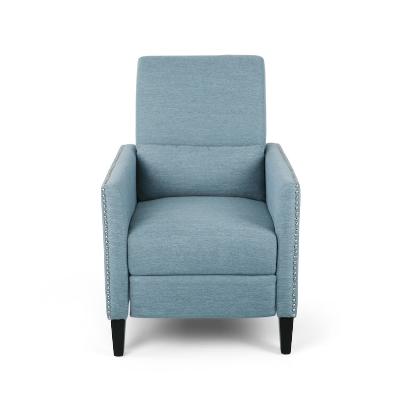 Roomfitters Push-Back Recliner Chair with Nailhead Trim and Tapered Legs, Tufted Accent Lounge Chair for Living Room