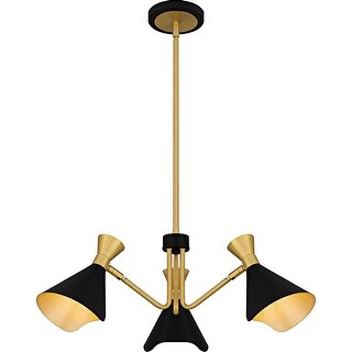 Arden 3-Light Matte Black Chandelier