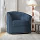 Modern Swivel Barrel Chair with Nailhead Trim