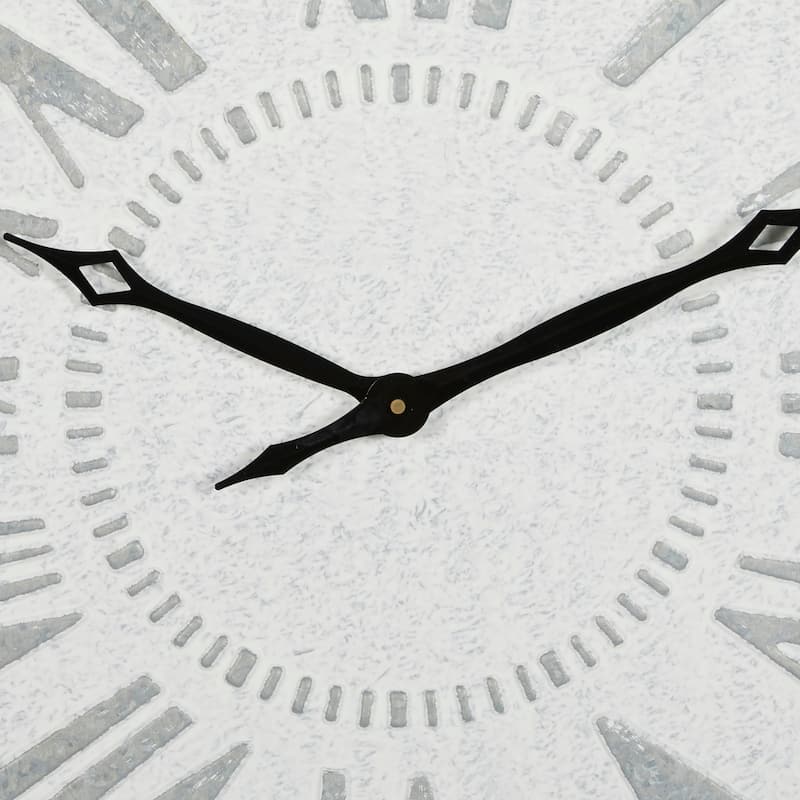 Metal Distressed Square Wall Clock - Gray - Roche River Decor - 2"W x 25"L x 25"H