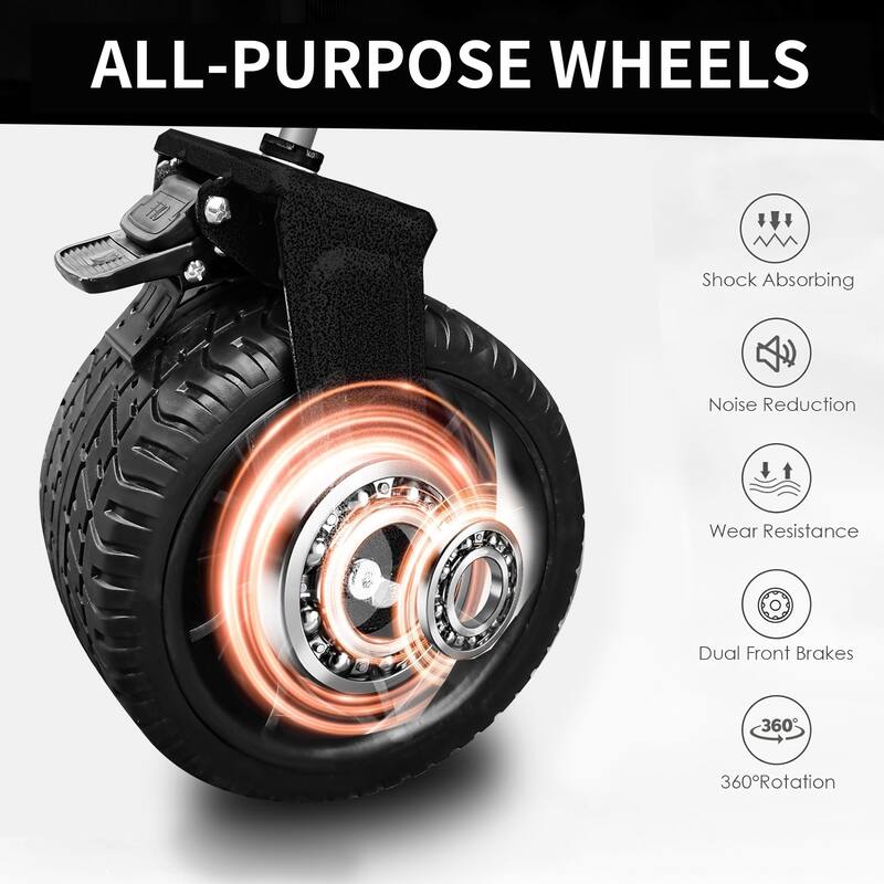 Aluminum Alloy Folding Wagon - Heavy Duty Beach Cart with Big Wheels, Adjustable Handle & Drink Holders