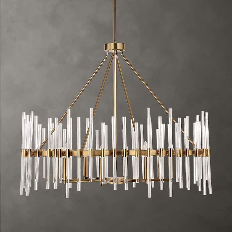 8-Light Scalloped Center Ring Ceiling Chandelier - 38.75"