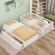 preview thumbnail 4 of 118, Wood Cribs Convertible Toddler Bed with Fence Guardrails and 2 Drawers Split into Independent Floor Bed and Daybed Slat Support
